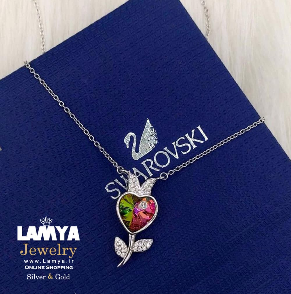 گردنبند سواروسکی شاخه گل کد G065