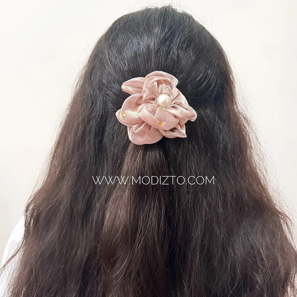 کش مو دخترانه طرح گل بسته دو عددی — تصویر ۸