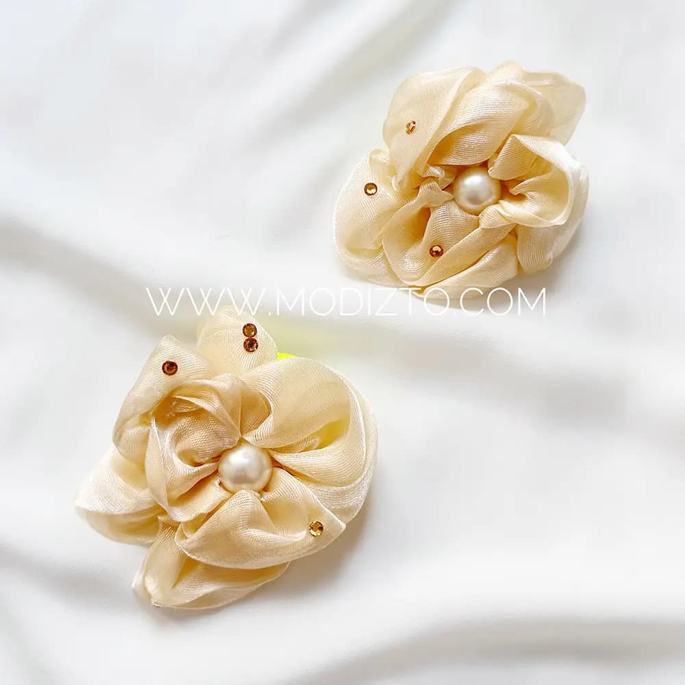 کش مو دخترانه طرح گل بسته دو عددی — تصویر ۵