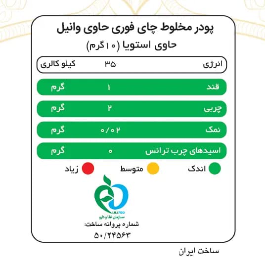 قوطی 200 گرمی چای کَرک وانیلی پپتینا — تصویر ۳