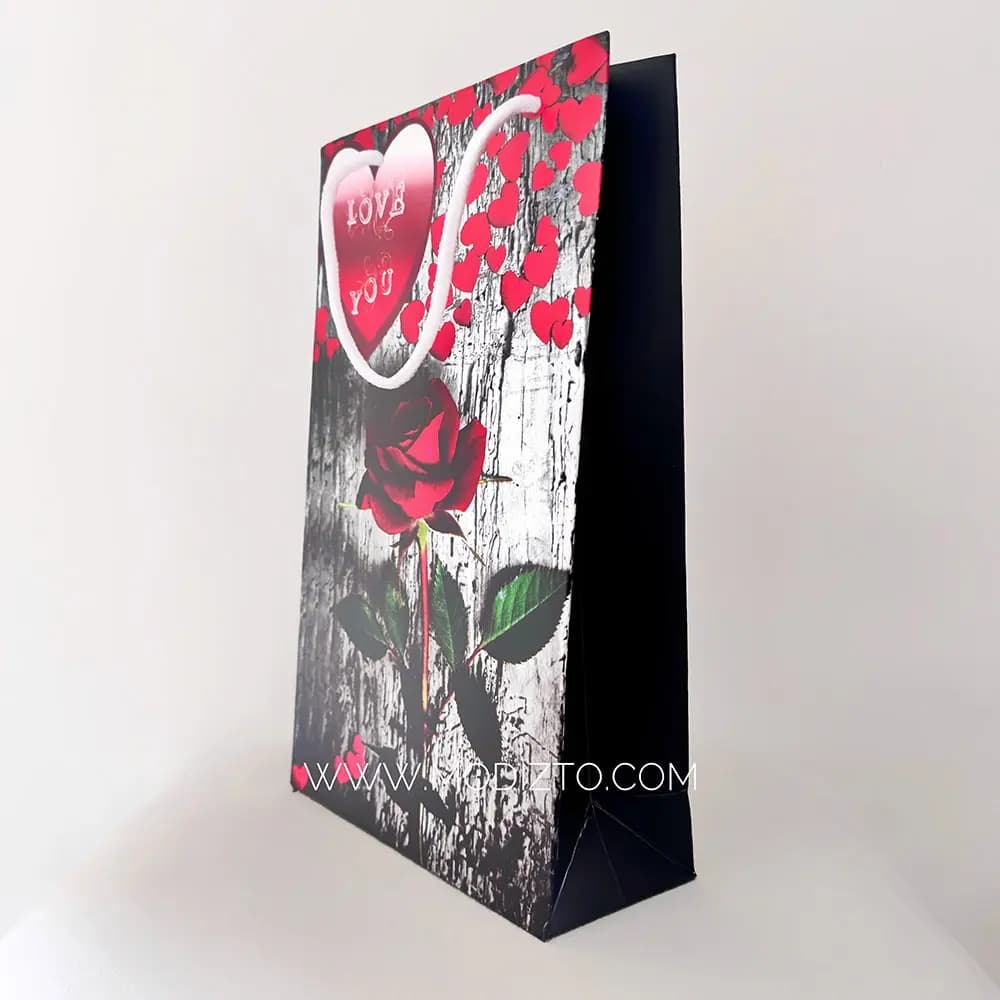 ساک دسته دار کادویی طرح قلب سایز A5 — تصویر ۶