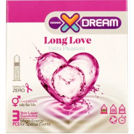 کاندوم ایکس دریم مدل Long Love بسته ۳ عددی