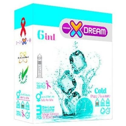 کاندوم 3عددی سرد خاردار شیاردار و خنک کننده Cold ایکس دریم