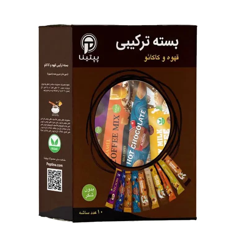 بسته ترکیبی قهوه و کاکائو – 10 ساشه‌ای