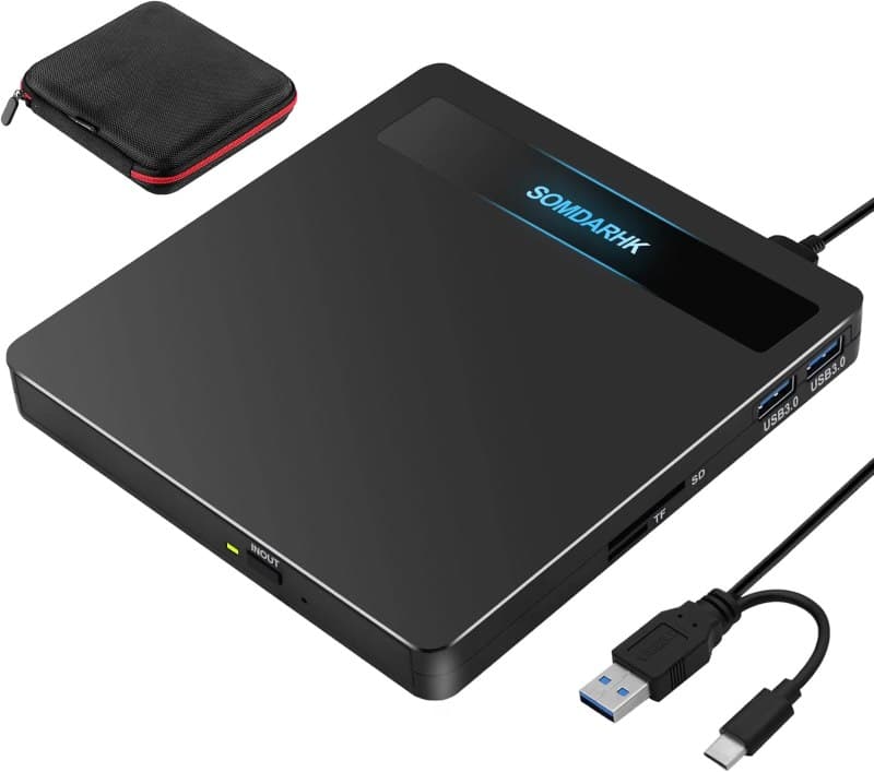 درایو سی دی اکسترنال ۵ در ۱ برای مک بوک SOMDARHK با دو پورت USB و SD/TF — تصویر ۸