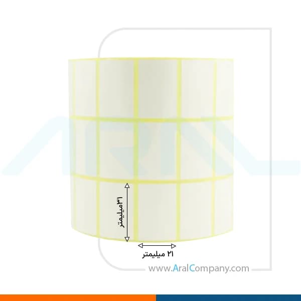 لیبل کاغذی سه ردیفه 31*21 رول 6000 تایی