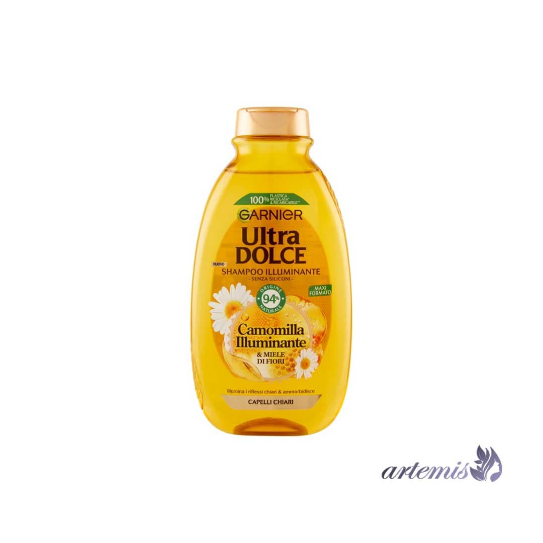 شامپو Ultra Dolce گارنیر حاوی عصاره بابونه و عسل افرا حجم 300 میلی‌لیتر
