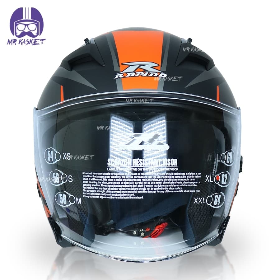 کلاه کاسکت بدون فک راپیدو مدل SRT-Orange OF878 — تصویر ۵