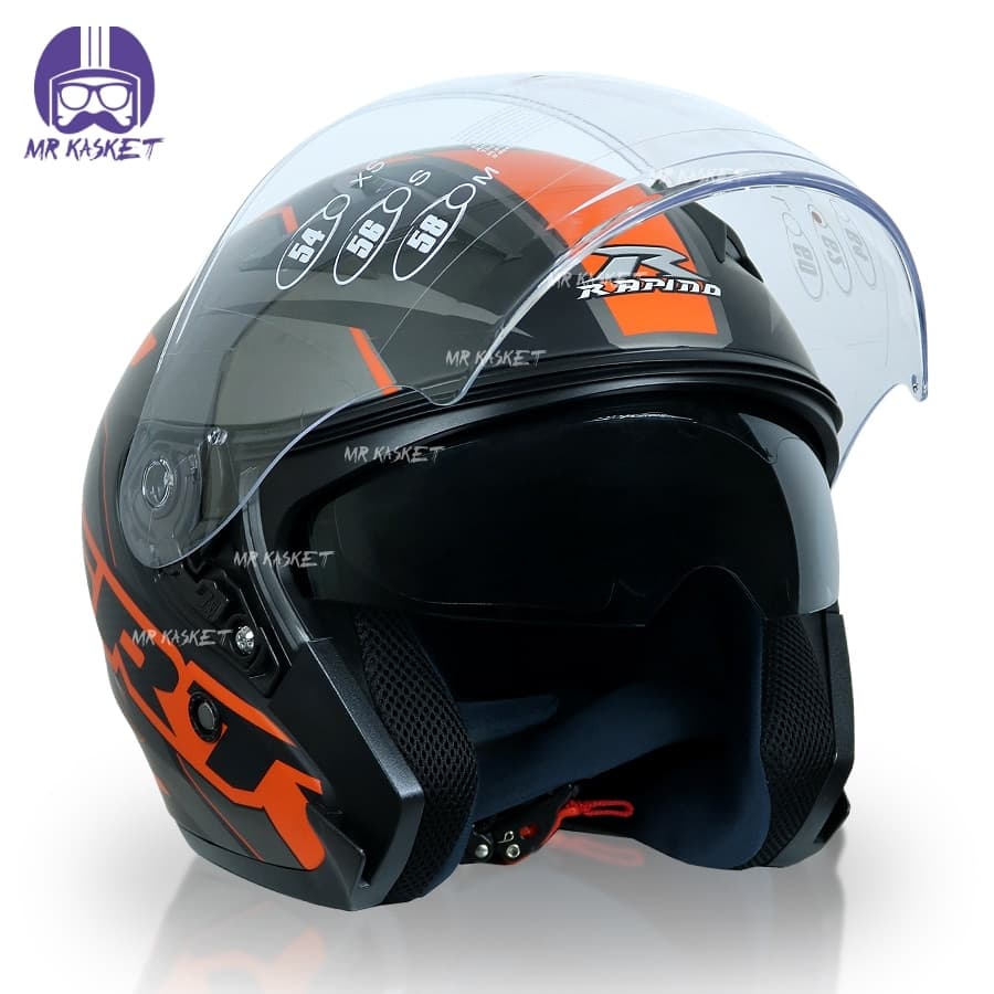 کلاه کاسکت بدون فک راپیدو مدل SRT-Orange OF878 — تصویر ۶