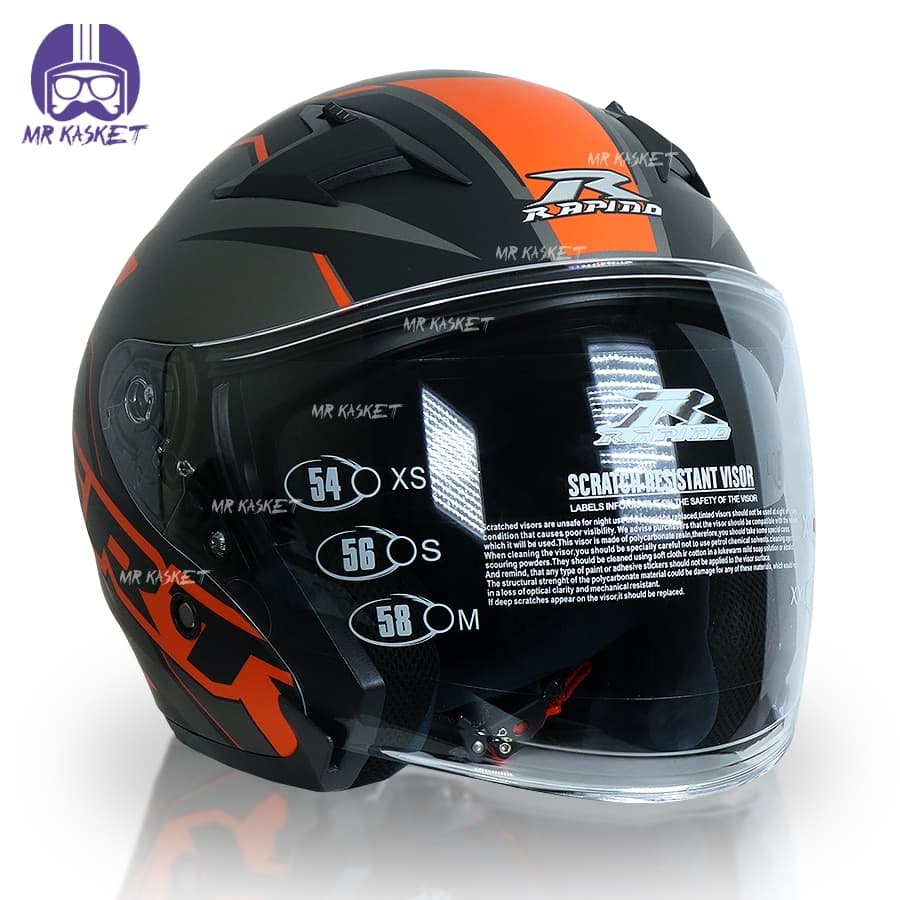 کلاه کاسکت بدون فک راپیدو مدل SRT-Orange OF878 — تصویر ۷