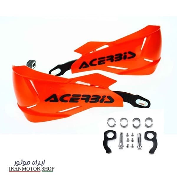 هندگارد موتورسیکلت کراسی اصلی اکربیس فلزی نارنجی مشکی acerbis