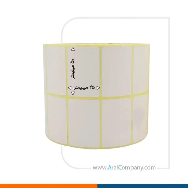 لیبل پی‌وی‌سی دو ردیفه 50*25 رول 4000 تایی