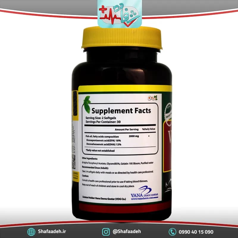 سافت ژل امگا 3 وانا مکس نورم لایف 1000 میلی گرم 60 عددی_ Norm Life Omega3 Vana Max 60 Tabs — تصویر ۳
