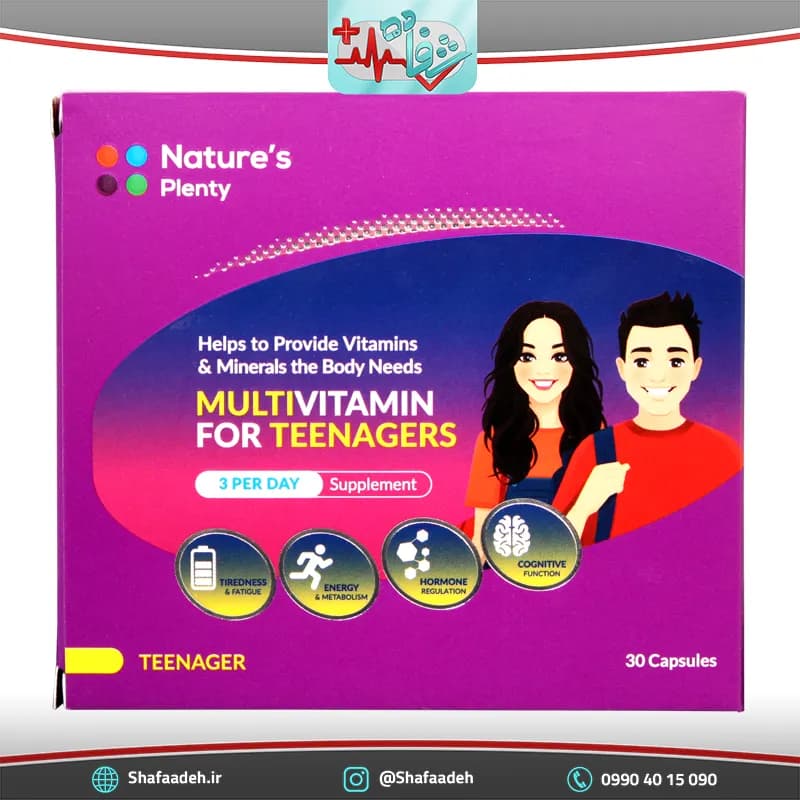 کپسول مولتی ویتامین نوجوانان و جوانان نیچرز پلنتی 30 عدد_ Natures Plenty Multivitamin For Teenagers 30 Tabs