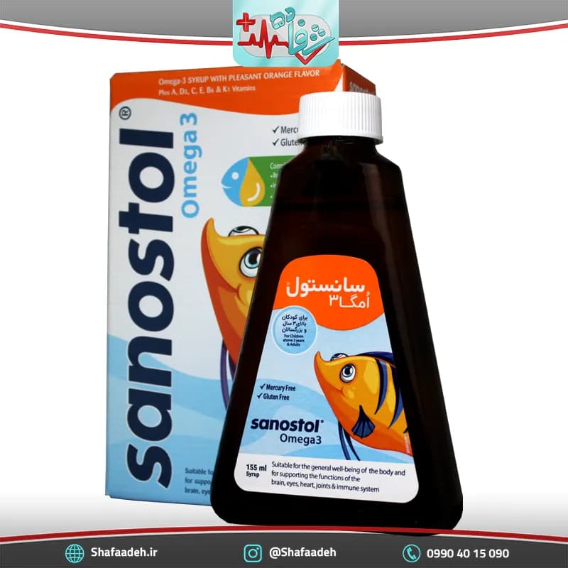 شربت سانستول امگا 3 حجم 155 میلی لیتر _ Sanostol Omega 3 Syrup 155 ml — تصویر ۲
