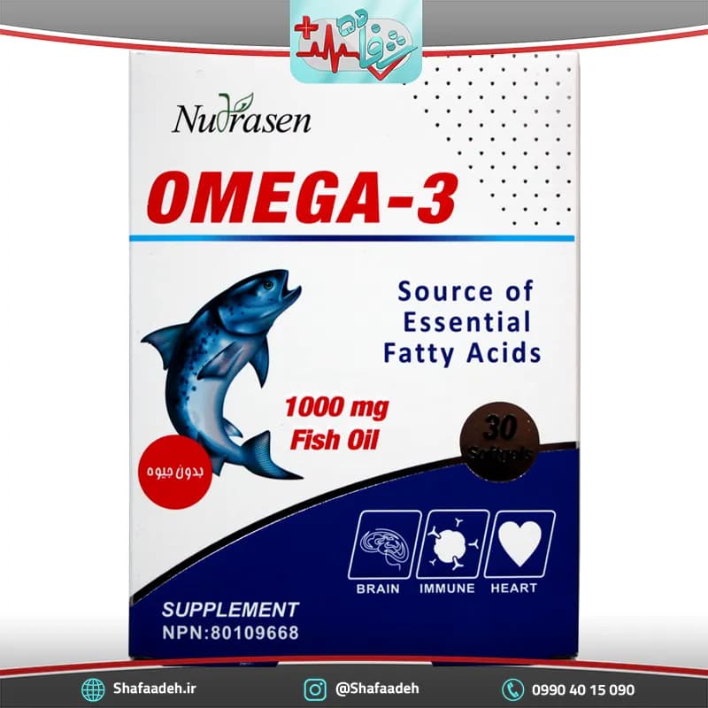 سافت ژل امگا 3 نوتراسن فارما 1000 میلی گرم _ Nutrasen Omega3 1000 Mg