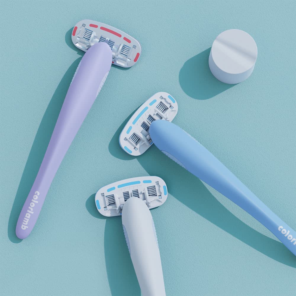 تیغ اصلاح 5 لایه colorlamb مدل standard زنانه با کیس و مگنت — تصویر ۵
