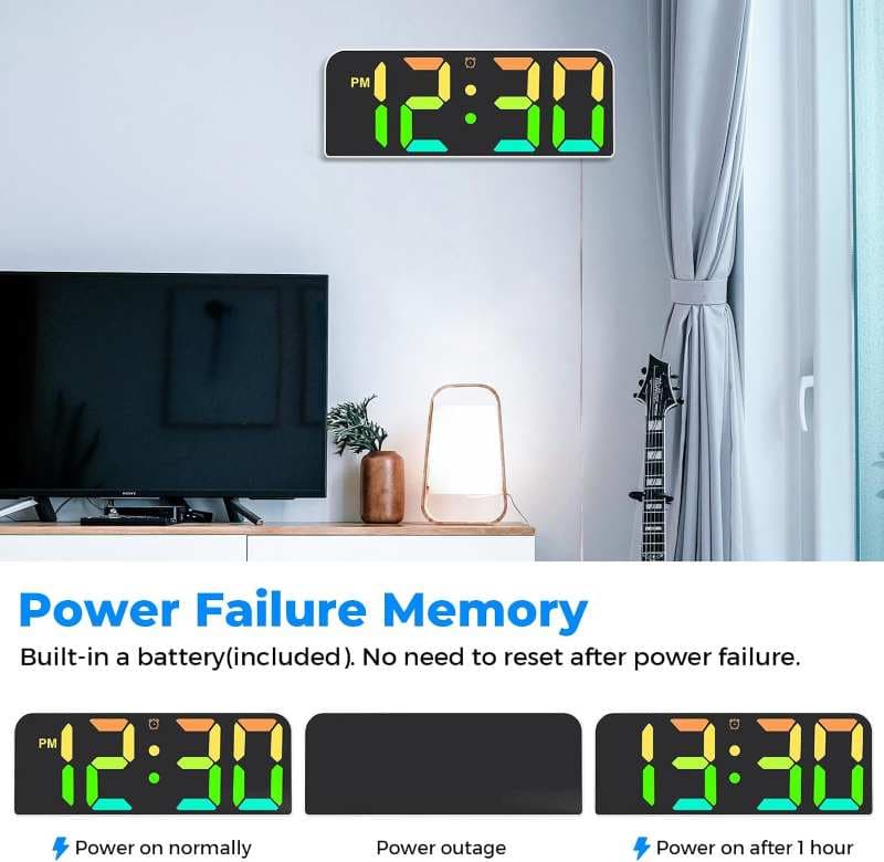 ساعت دیواری Meloya دیجیتال RGB مدل GH0730 — تصویر ۵