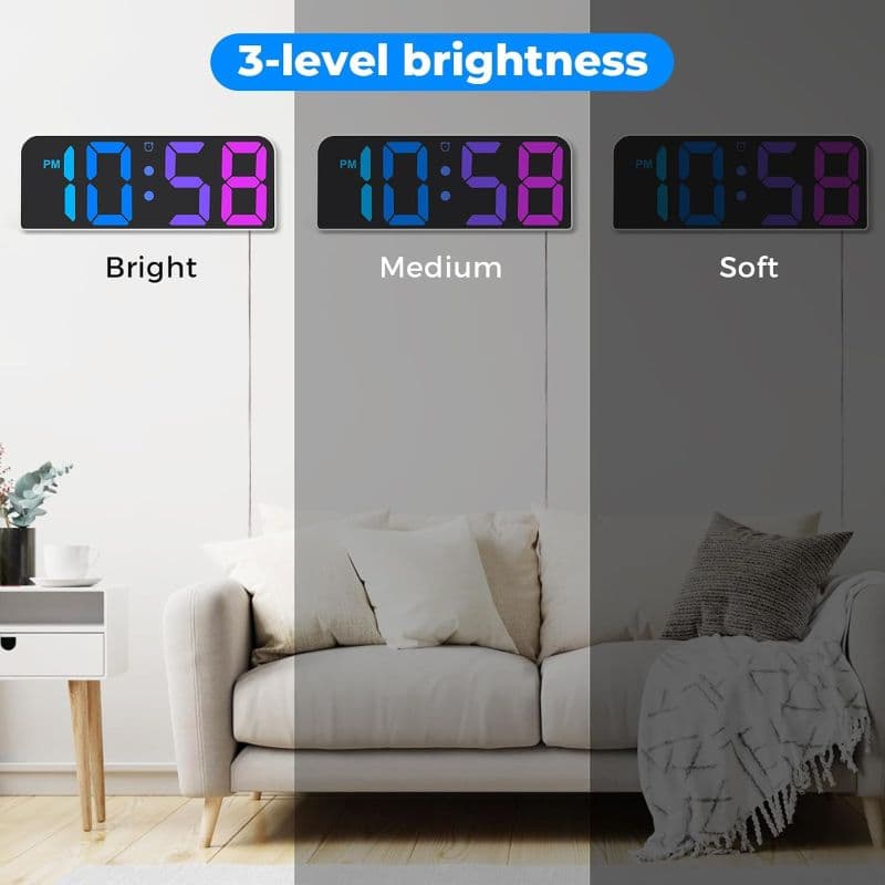 ساعت دیواری Meloya دیجیتال RGB مدل GH0730 — تصویر ۲