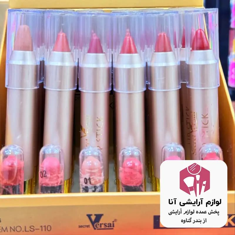 رژلب پیچی شش رنگ بسته 24 عددی (پخش عمده لوازم آرایشی آنا)