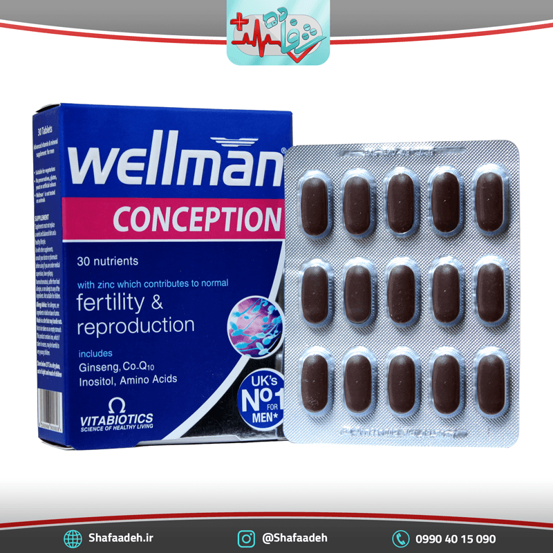 قرص ول من کانسپشن ویتابیوتیکس ۳۰ عددی – Vitabiotics Wellman Conception 30 Tabs — تصویر ۲