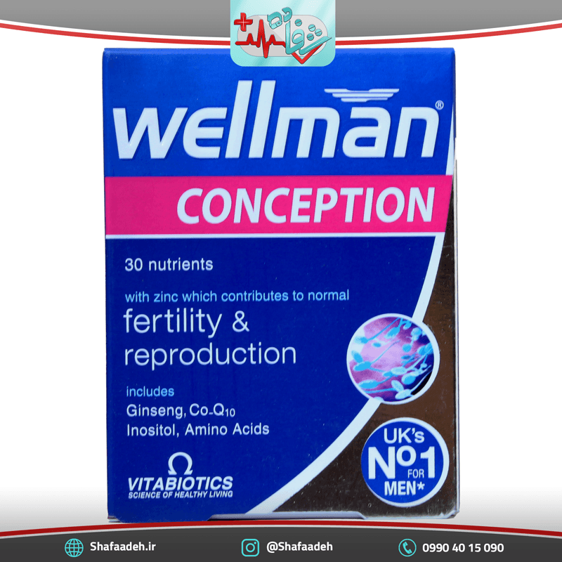 قرص ول من کانسپشن ویتابیوتیکس ۳۰ عددی – Vitabiotics Wellman Conception 30 Tabs
