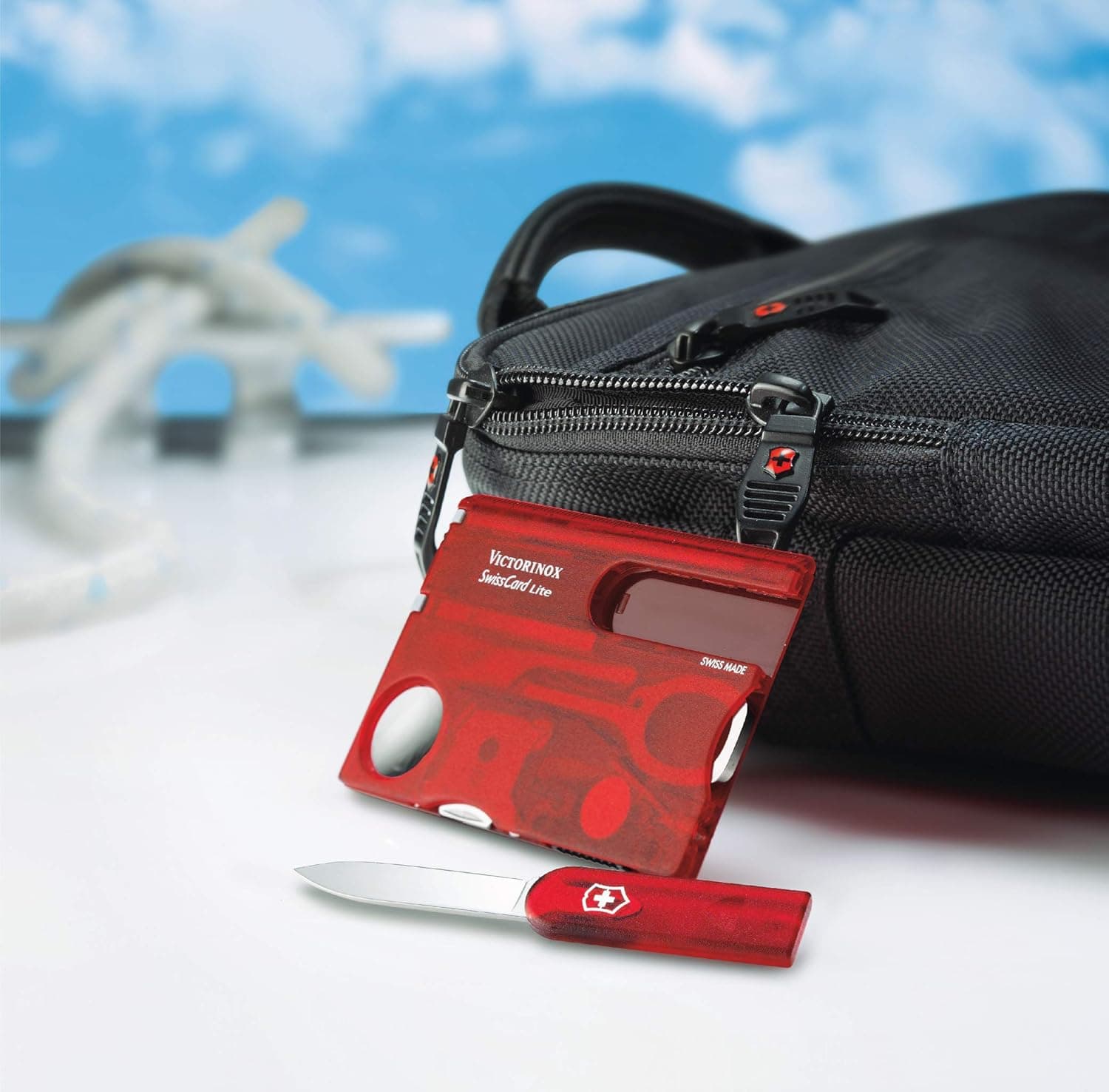 چاقو ویکتورینوکس مدل Swiss Card Lite, red transparent کد0.7300.T