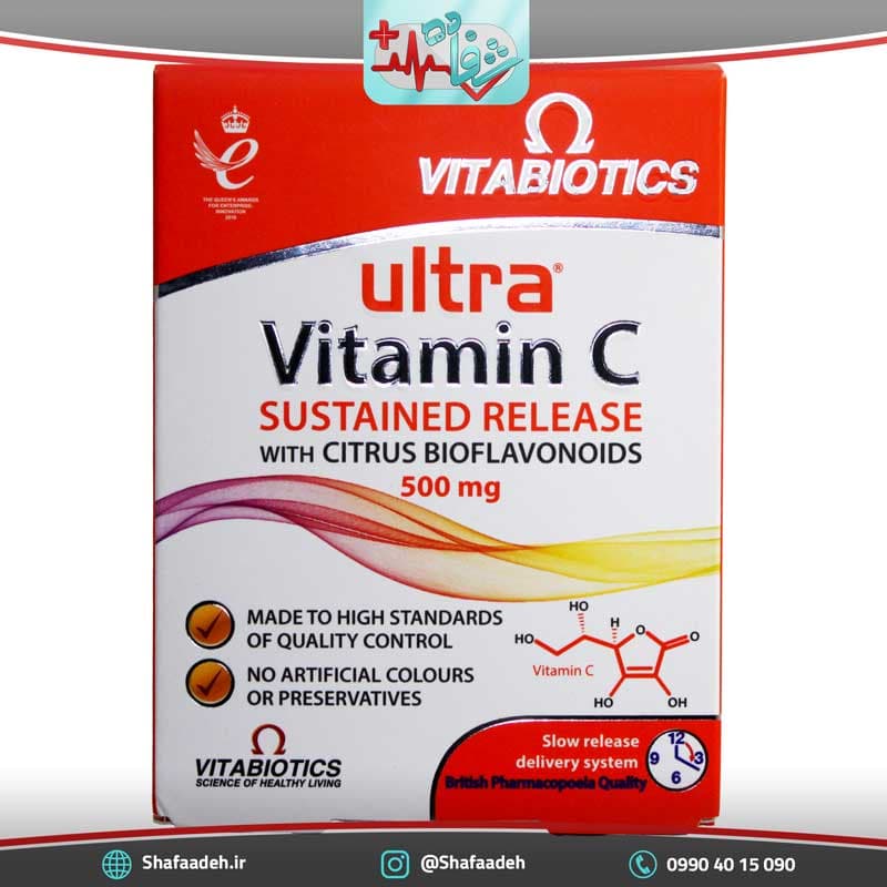 قرص اولترا ویتامین ث 500 میلی گرم ویتابیوتیکس 60 عدد – Vitabiotics Ultra Vitamin C 500 mg 60 Tablets