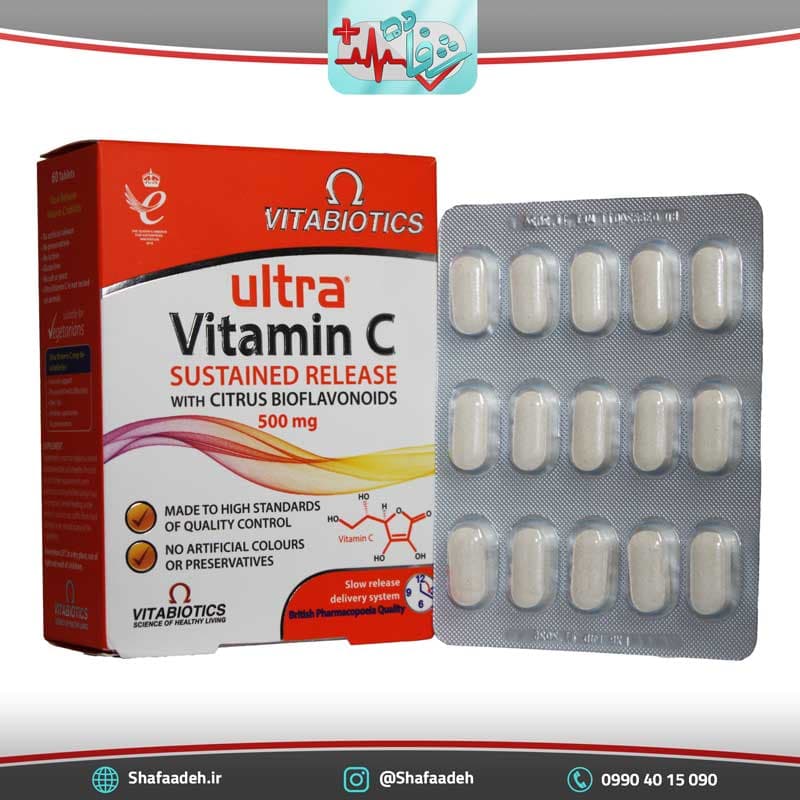 قرص اولترا ویتامین ث 500 میلی گرم ویتابیوتیکس 60 عدد – Vitabiotics Ultra Vitamin C 500 mg 60 Tablets — تصویر ۲