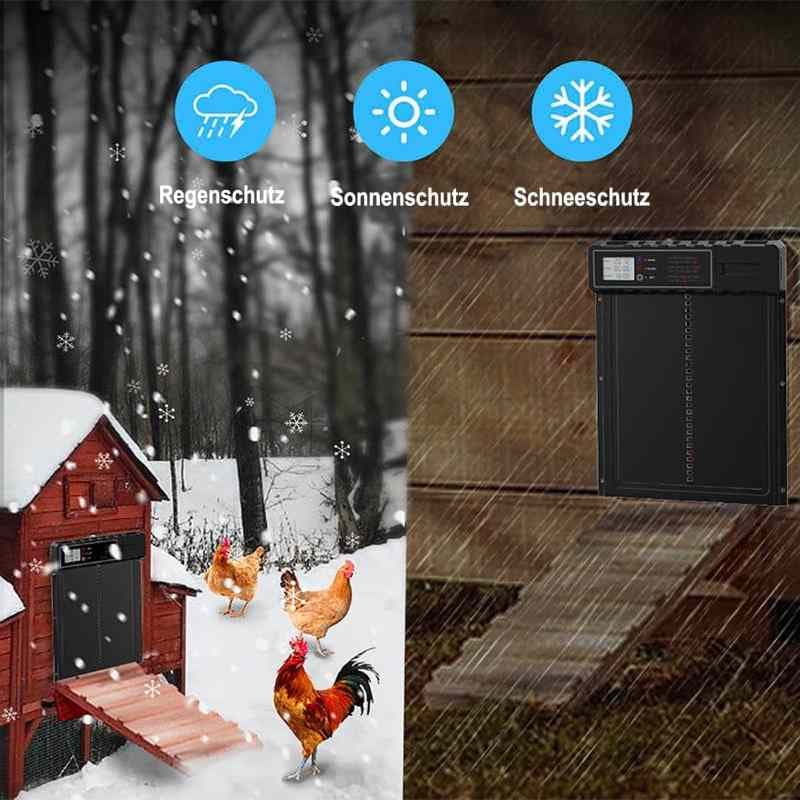 درب اتوماتیک مرغداری Aka & Lou با تایمر و صفحه نمایش LCD قابل برنامه ریزی دستی — تصویر ۳