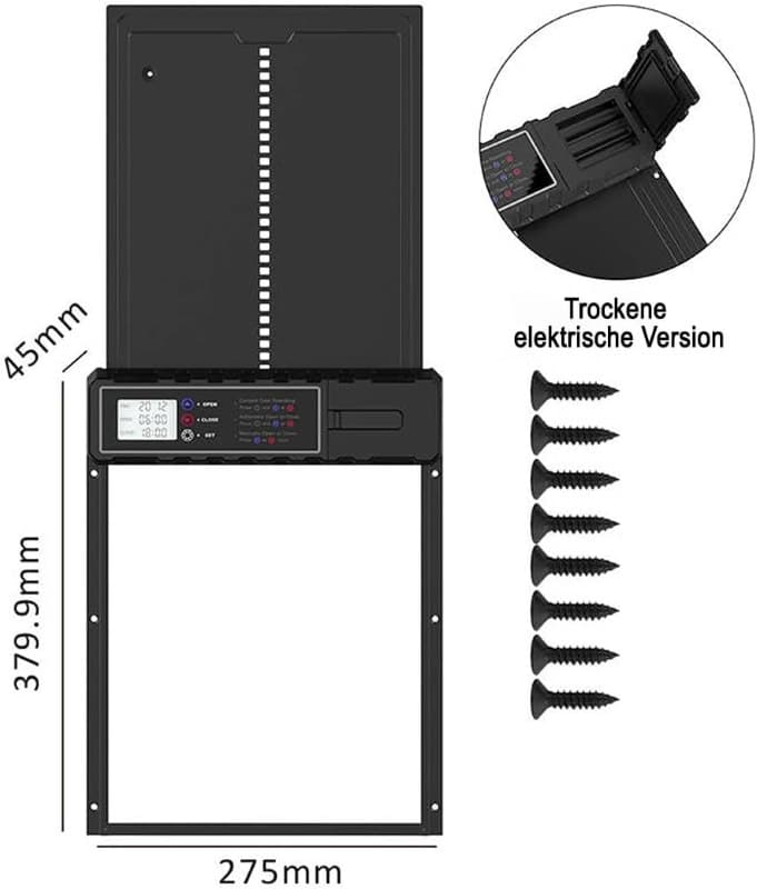 درب اتوماتیک مرغداری Aka & Lou با تایمر و صفحه نمایش LCD قابل برنامه ریزی دستی — تصویر ۸
