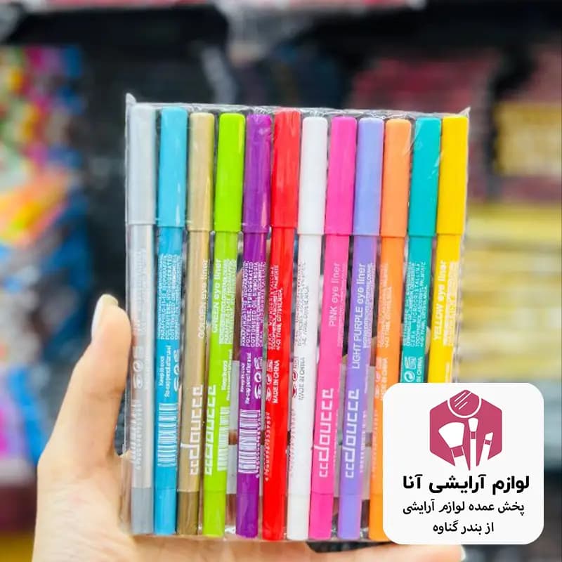خط چشم پاستیلی بسته ۱۲ عددی (پخش عمده لوازم آرایشی آنا)