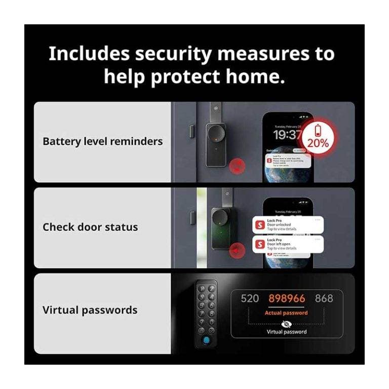 قفل هوشمند وای فای همراه صفحه کلید لمسی مدل Smart Lock Pro برند SwitchBot — تصویر ۴