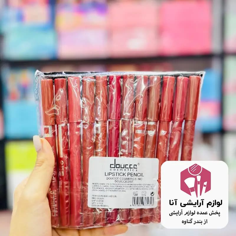رژ لب مدادی ماندگار بسته ۱۲عددی (پخش عمده لوازم آرایشی آنا)