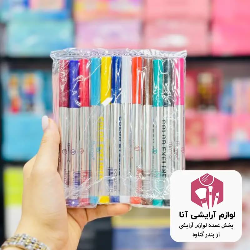 خط چشم ماژیکی رنگی بسته ۱۲عددی (پخش عمده لوازم آرایشی آنا)