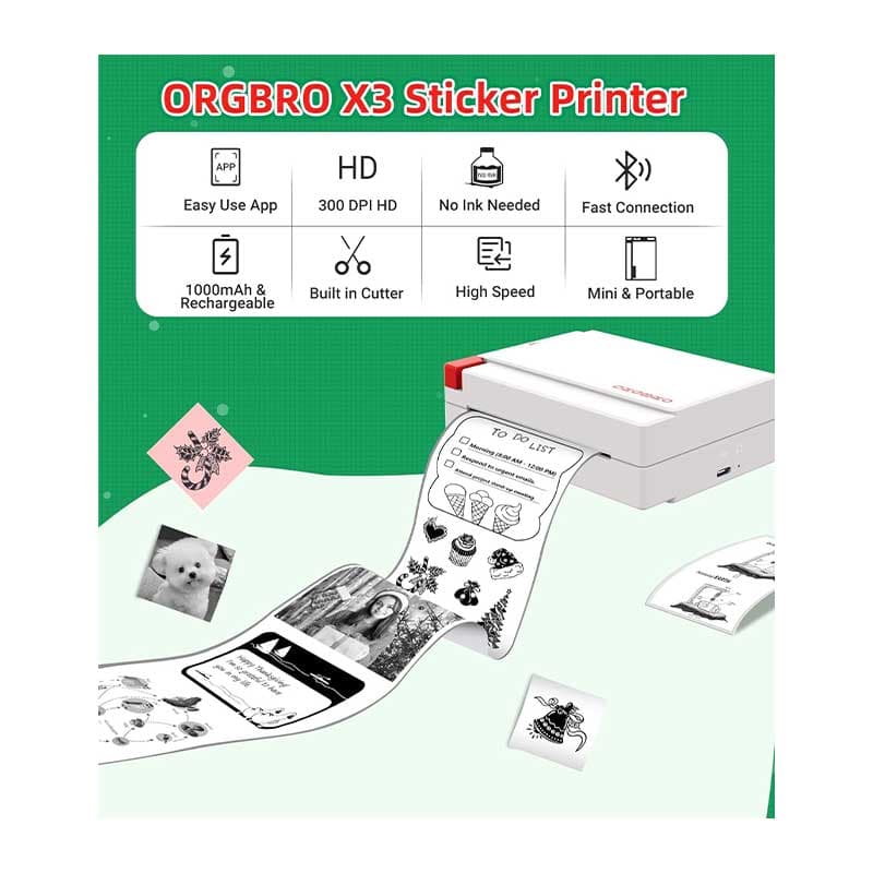 پرینتر لیبل زن حرارتی برند ORGBRO مدل X3 — تصویر ۱۰