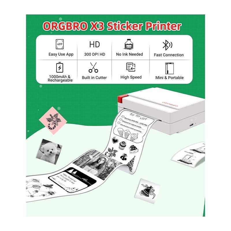 پرینتر لیبل زن حرارتی برند ORGBRO مدل X3 — تصویر ۲