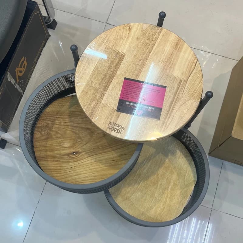 سبد سیب زمینی و پیاز عروس نوین مدل 3 طبقه چرخ دار — تصویر ۲