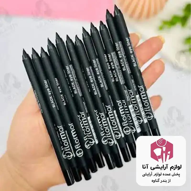 مداد چشم شمعی مشکی فلورمار (بسته 12 عددی)
