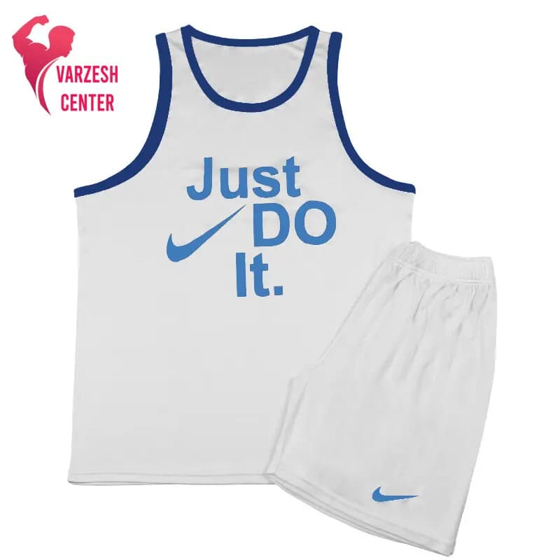 ست آستین حلقه‌ای و شلوارک طرح Just NIKE