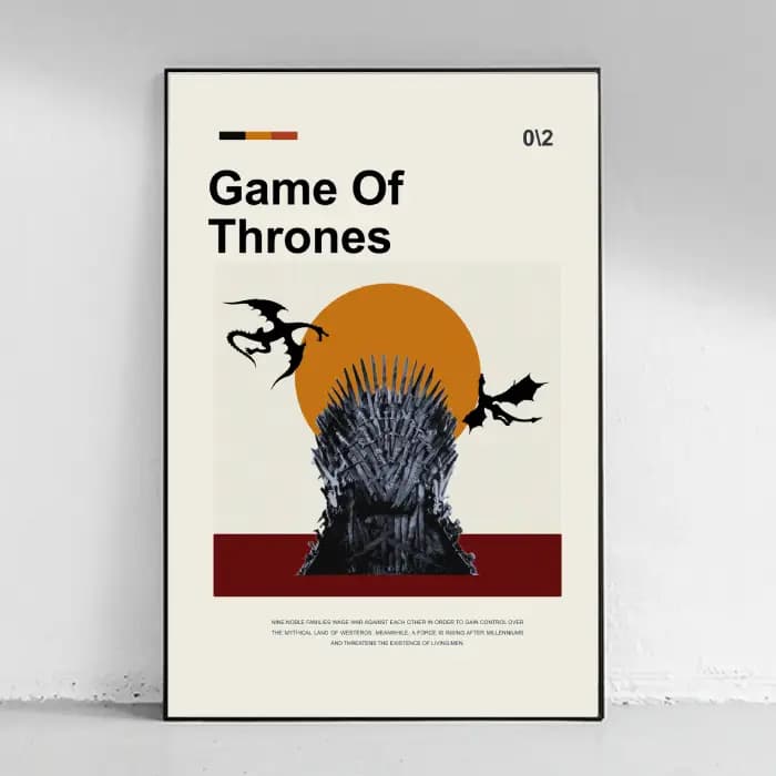پوستر و تابلو مینیمال طرح Game of thrones