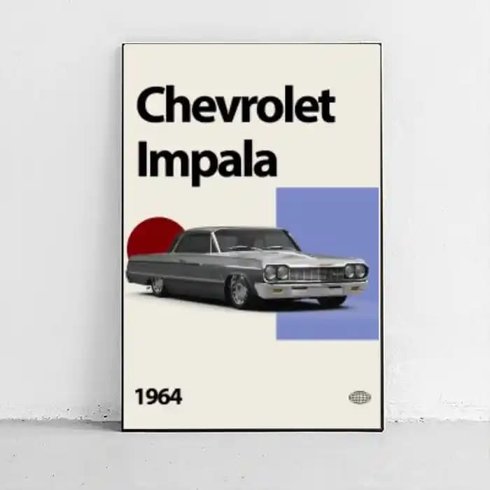 پوستر و تابلو مینیمال طرح Chevrolet Impala