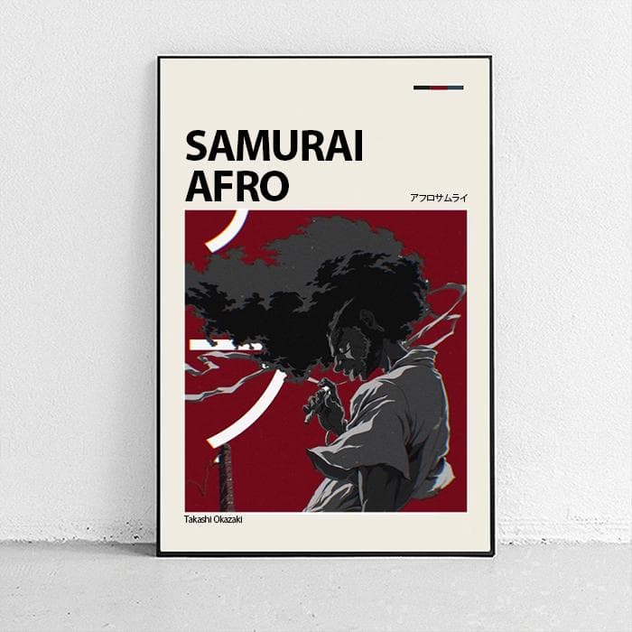پوستر و تابلو مینیمال طرح Samurai Afro