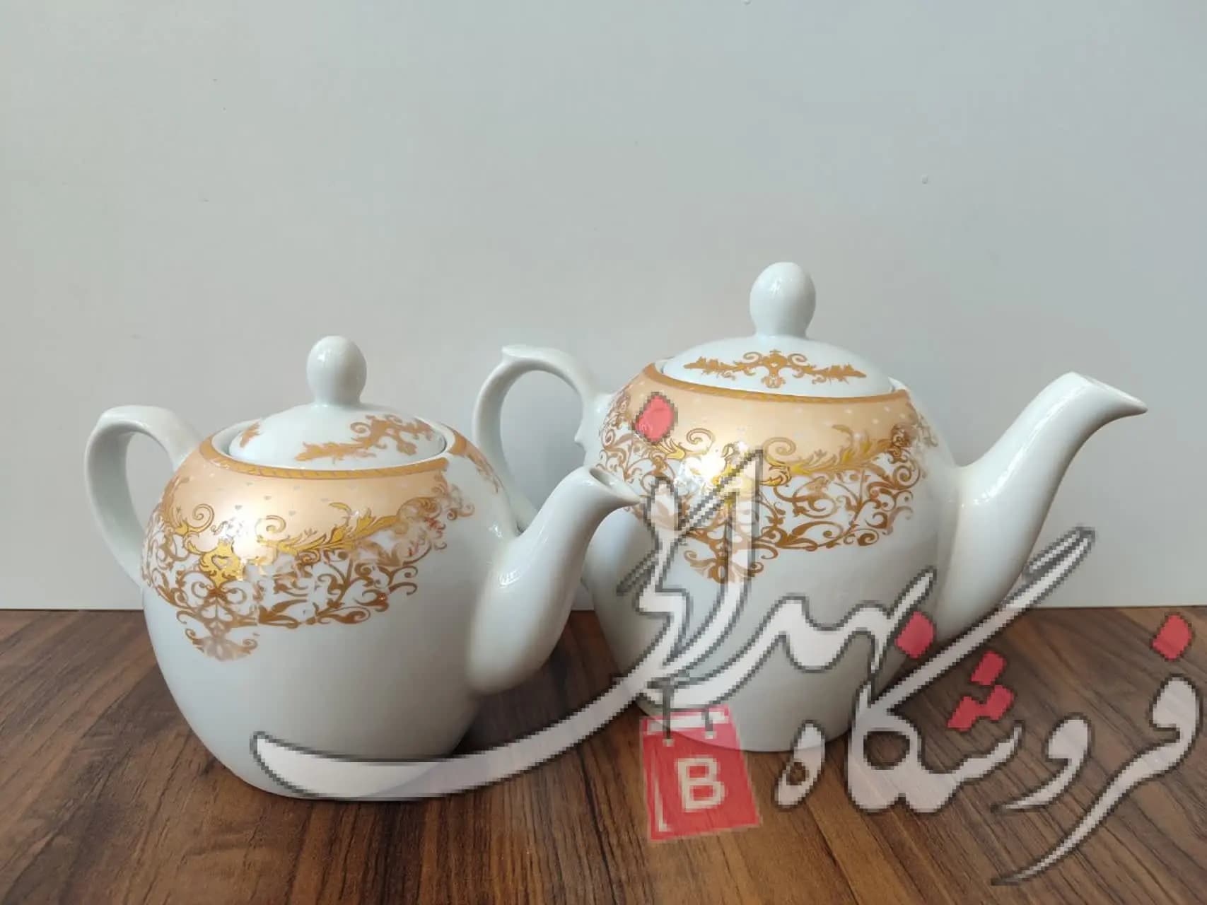 قوری چینی گلدار بزرگ — تصویر ۲