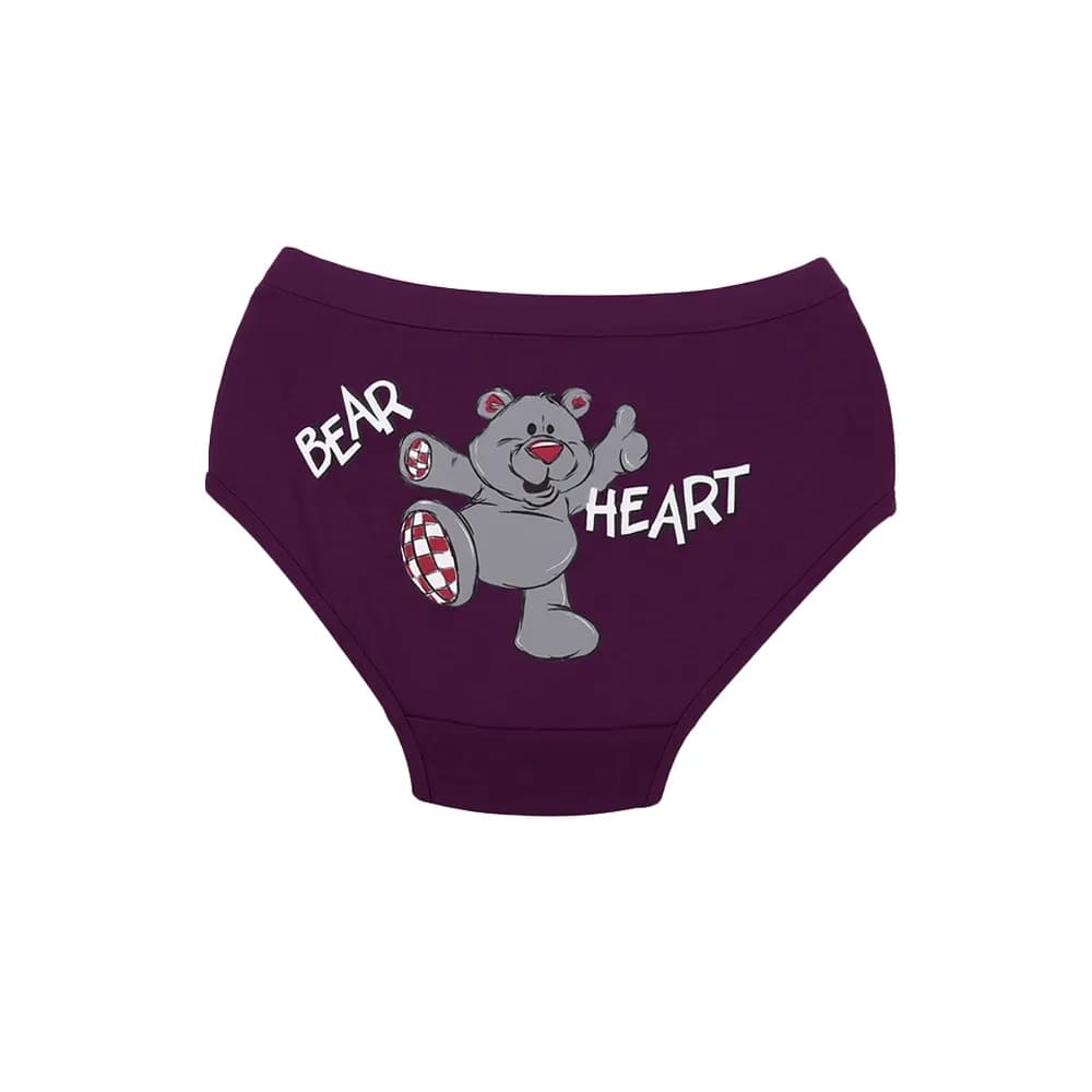 شورت زنانه اسلیپ نخی کش پهن طرح Bear Heart برند بانو سایز XL — تصویر ۹