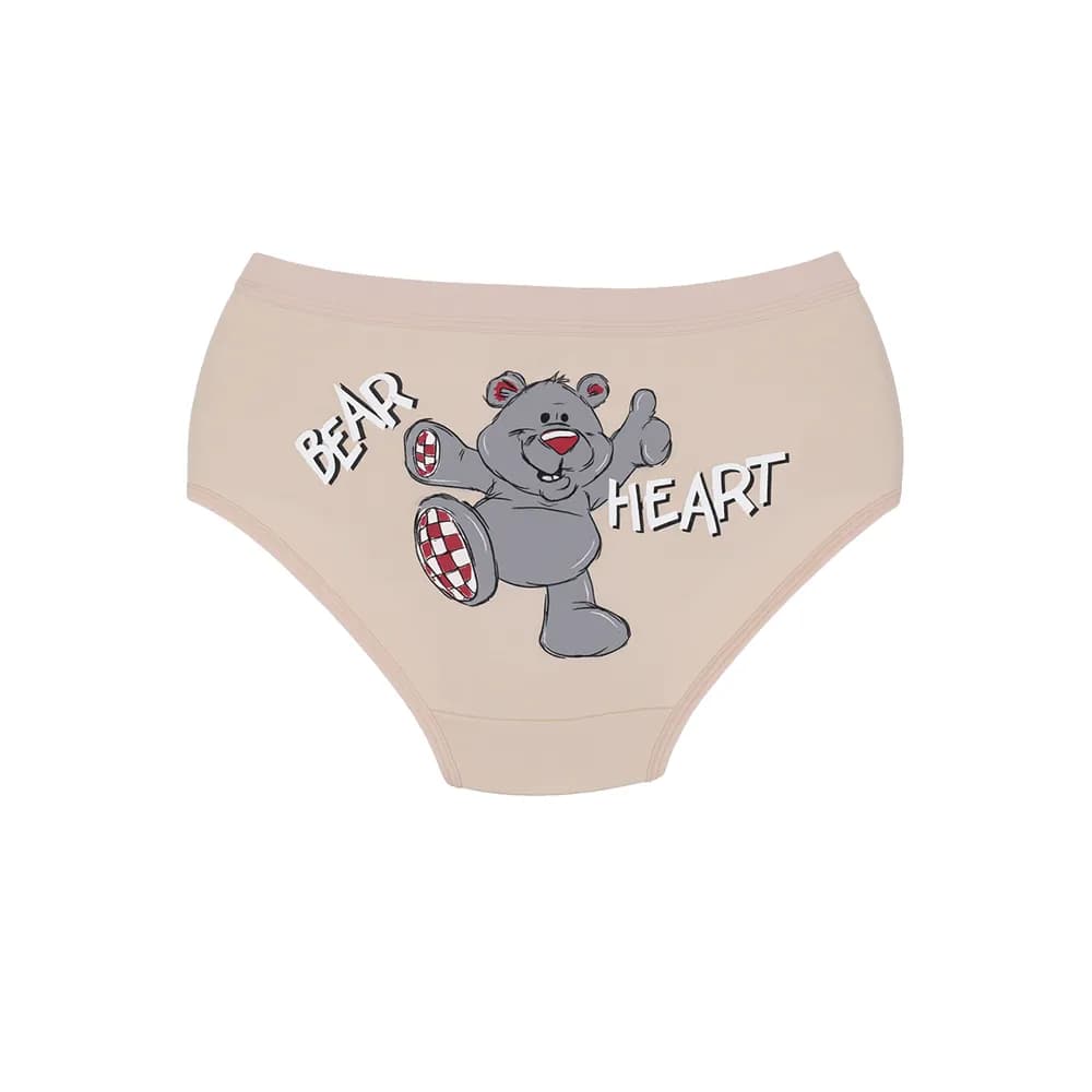شورت زنانه اسلیپ نخی کش پهن طرح Bear Heart برند بانو سایز XL — تصویر ۱۰