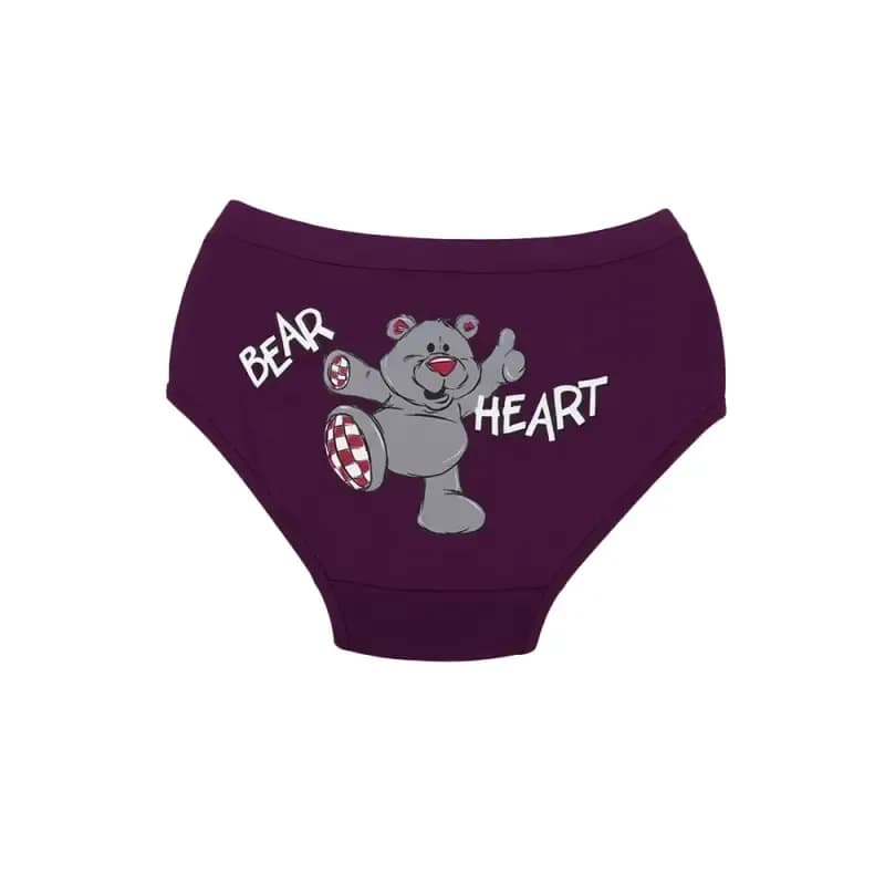 شورت زنانه اسلیپ نخی کش پهن طرح Bear Heart برند بانو سایز XL