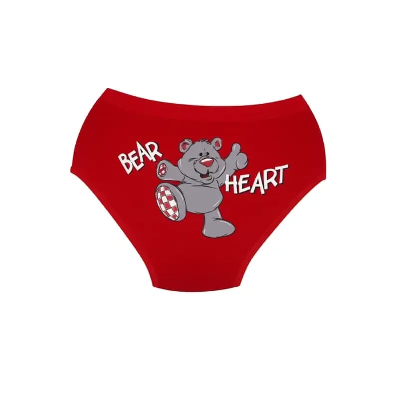 شورت زنانه اسلیپ نخی کش پهن طرح Bear Heart برند بانو سایز XL — تصویر ۳