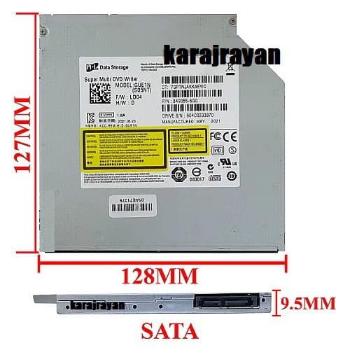 درایو لپ تاپ دی وی دی رایتر پاناسونیک Sata Superslim 9.5mm برای سونی Z — تصویر ۲