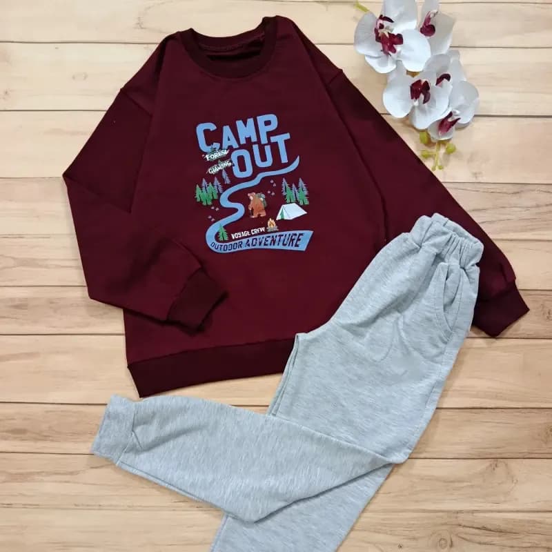 بلوز شلوار دورس پنبه درجه یک Adventure مناسب کودک و نوجوان سایز 55 و 60 — تصویر ۶